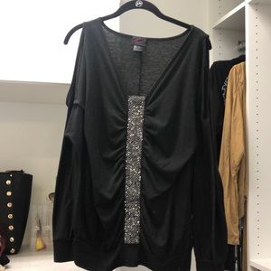 Used Black Sequins Top